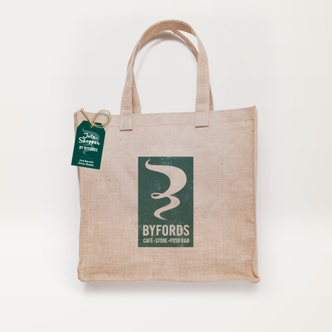 Byfords jute bag with cotton handles
